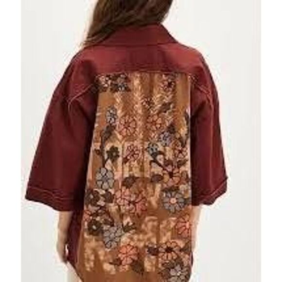 Free People Burgundy and Brown Kimono - Picture 4 of 11